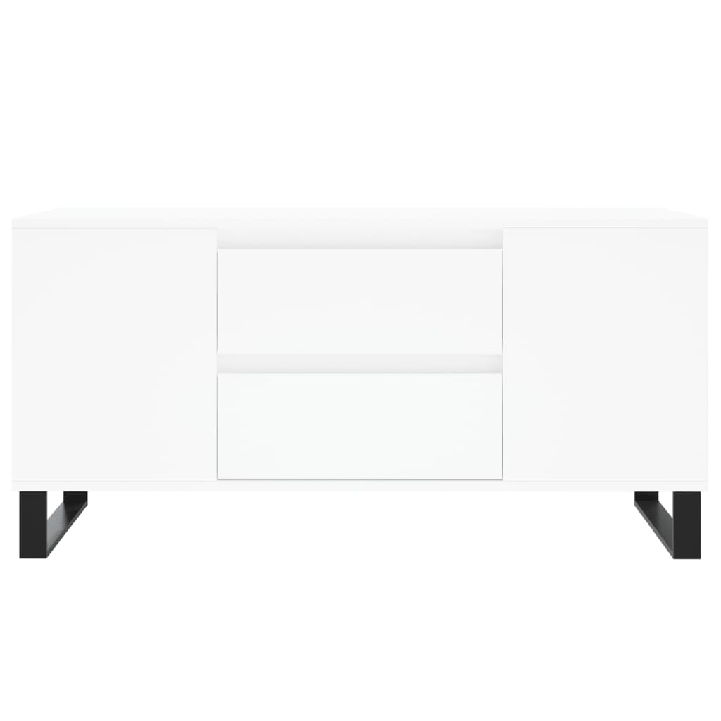 Salongbord hvit 102x44,5x50 cm konstruert tre