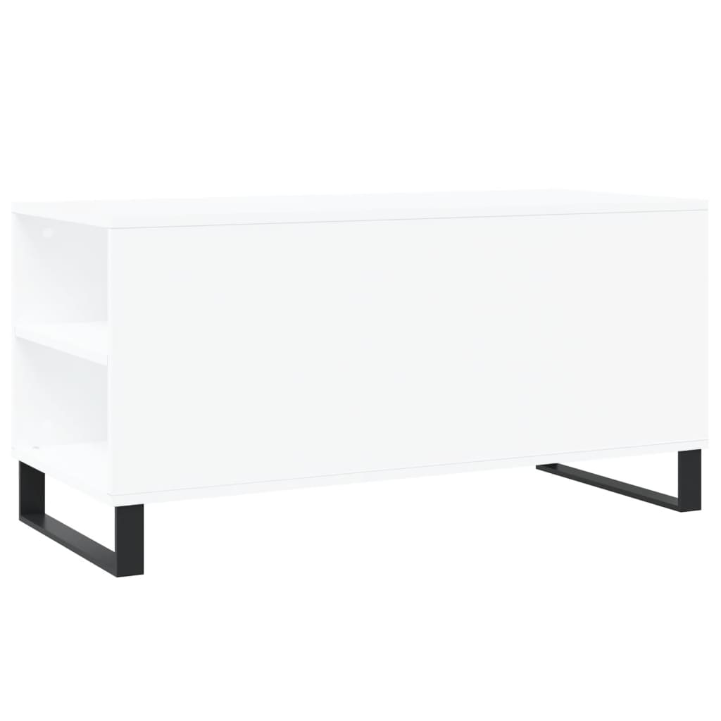 Salongbord hvit 102x44,5x50 cm konstruert tre