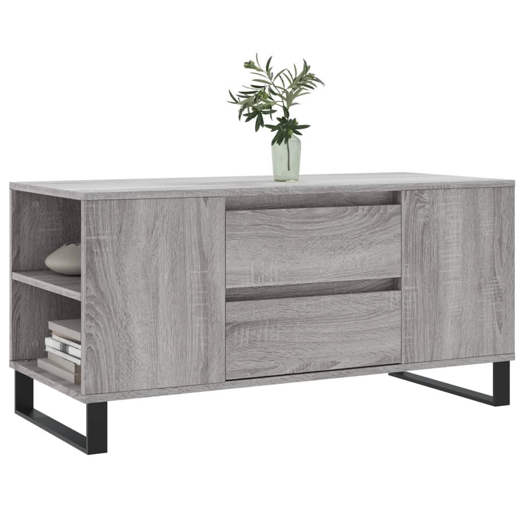 Salongbord grå sonoma 102x44,5x50 cm konstruert tre