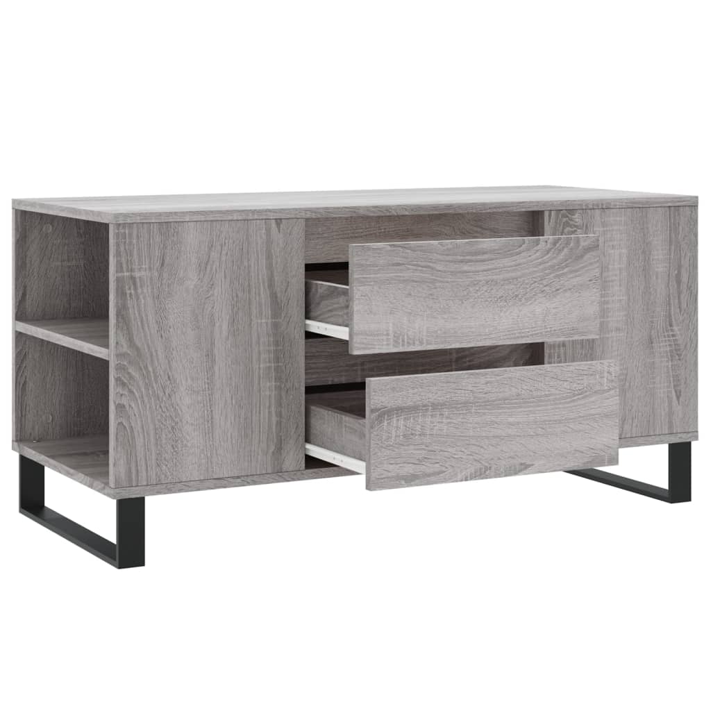 Salongbord grå sonoma 102x44,5x50 cm konstruert tre