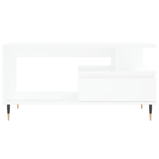 Salongbord hvit 90x49x45 cm konstruert tre