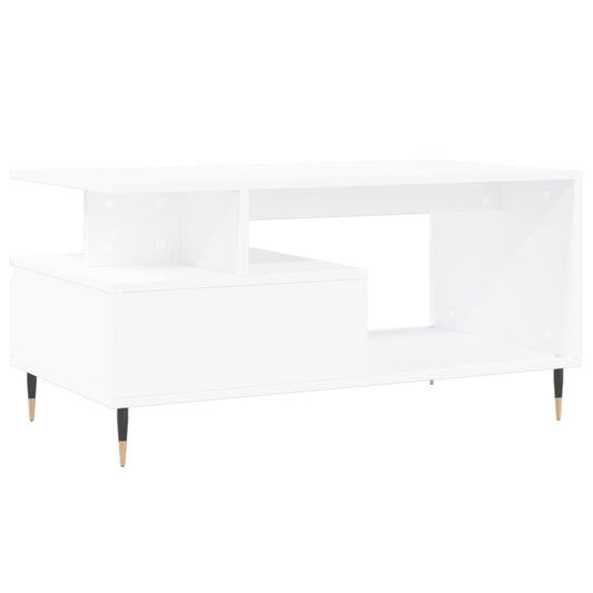 Salongbord hvit 90x49x45 cm konstruert tre