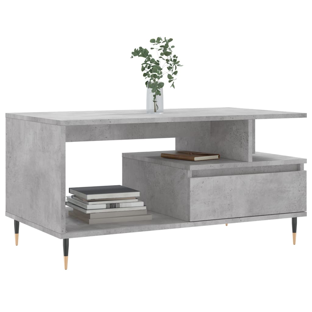 Salongbord betonggrå 90x49x45 cm konstruert tre