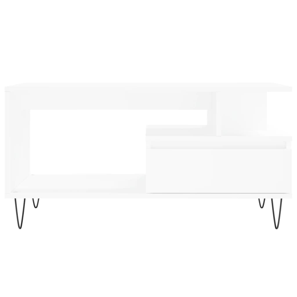 Salongbord hvit 90x49x45 cm konstruert tre