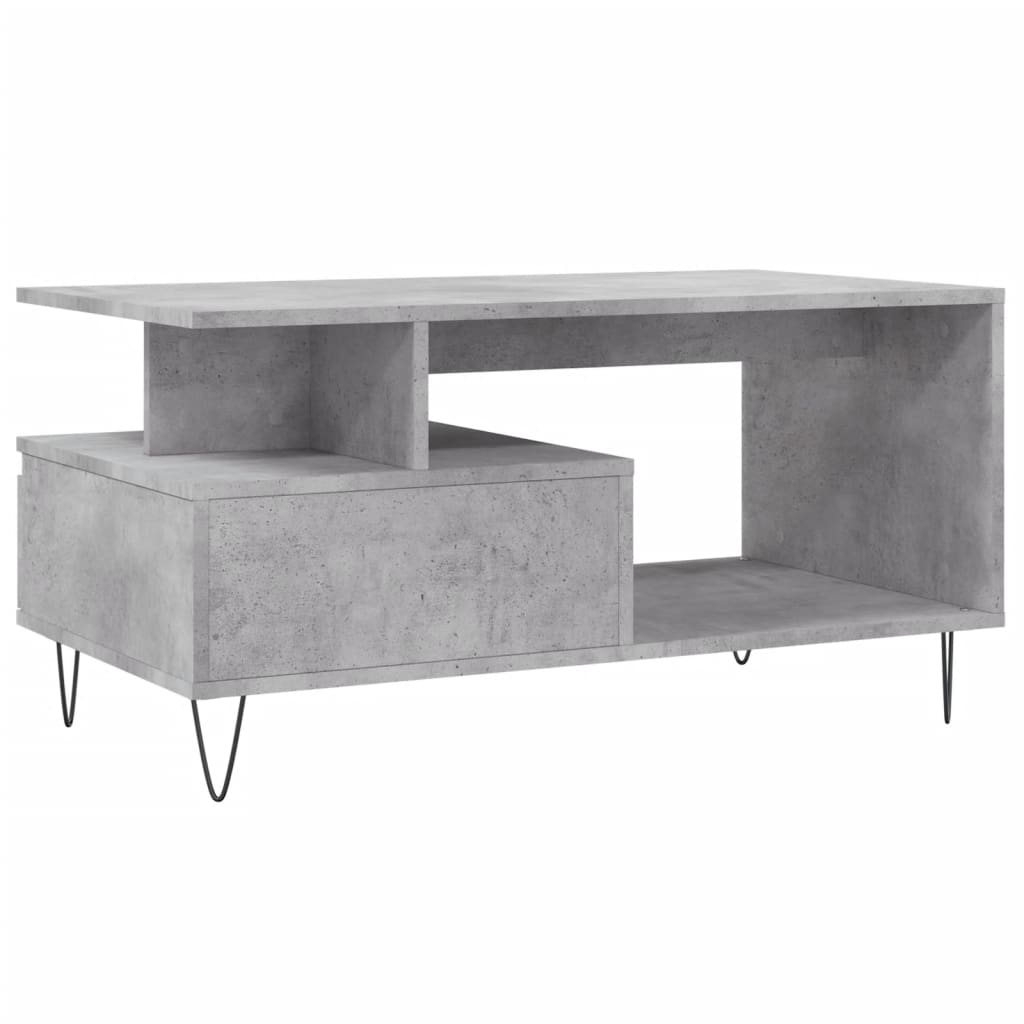 Salongbord betonggrå 90x49x45 cm konstruert tre