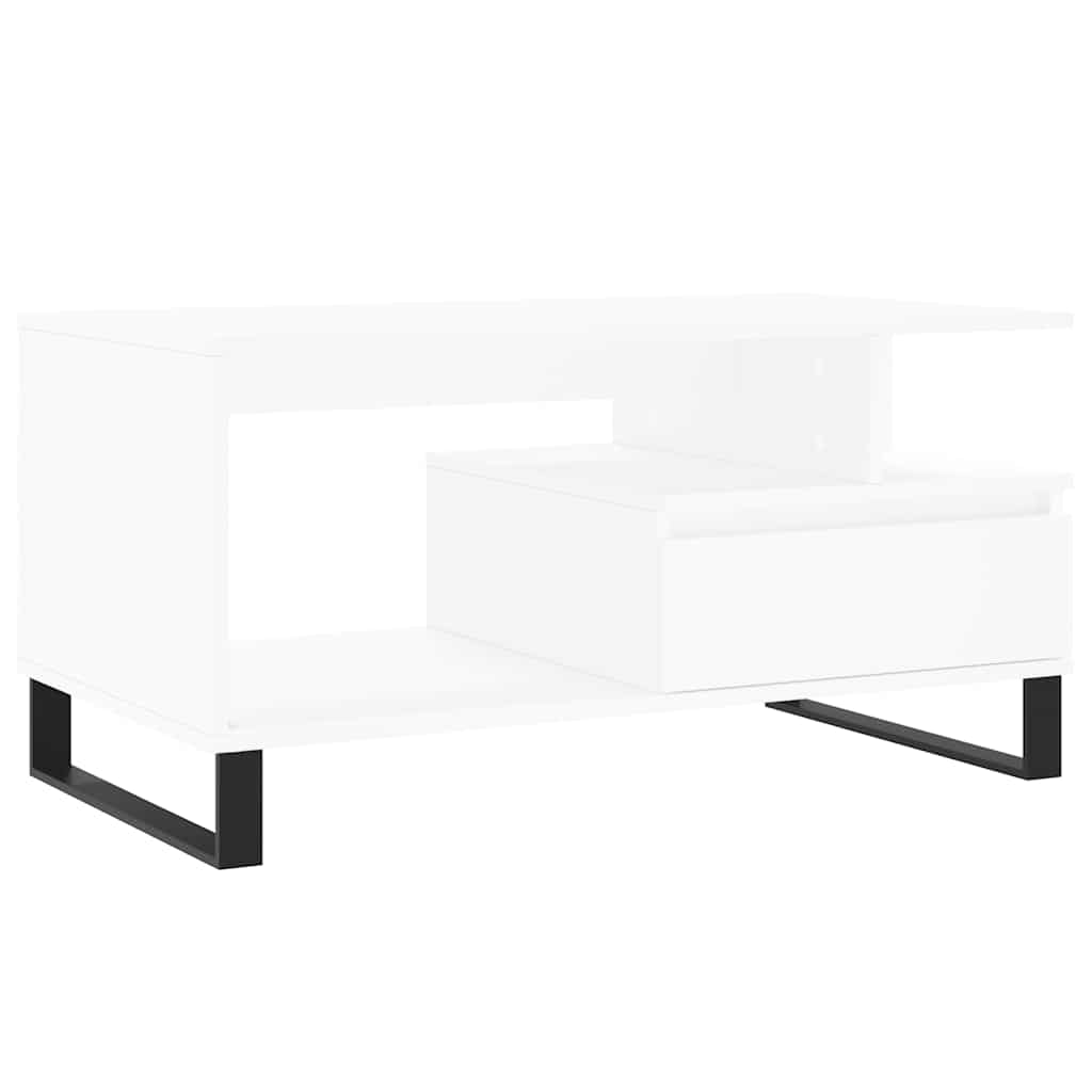 Salongbord hvit 90x49x45 cm konstruert tre