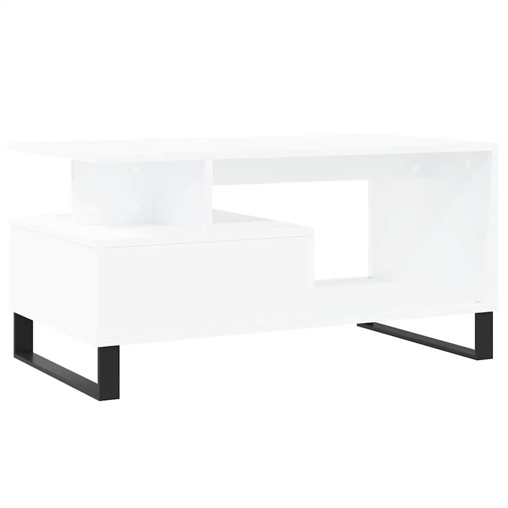 Salongbord hvit 90x49x45 cm konstruert tre