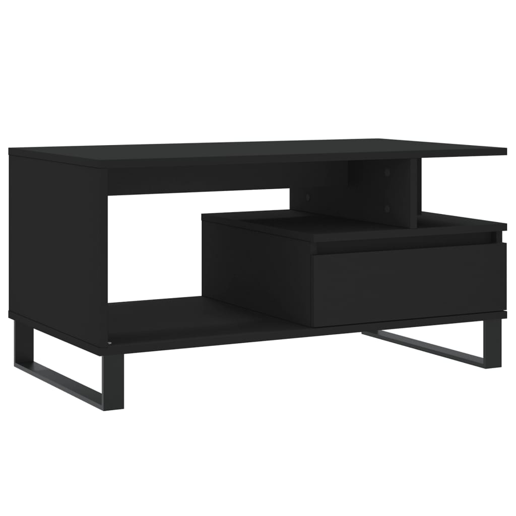 Salongbord svart 90x49x45 cm konstruert tre