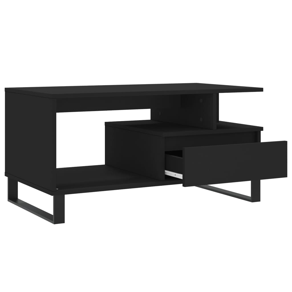 Salongbord svart 90x49x45 cm konstruert tre