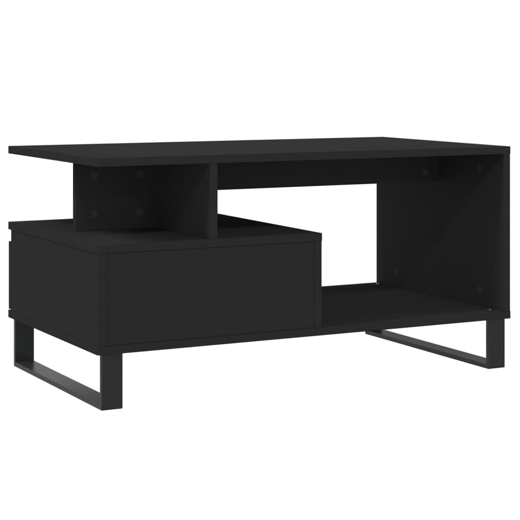 Salongbord svart 90x49x45 cm konstruert tre