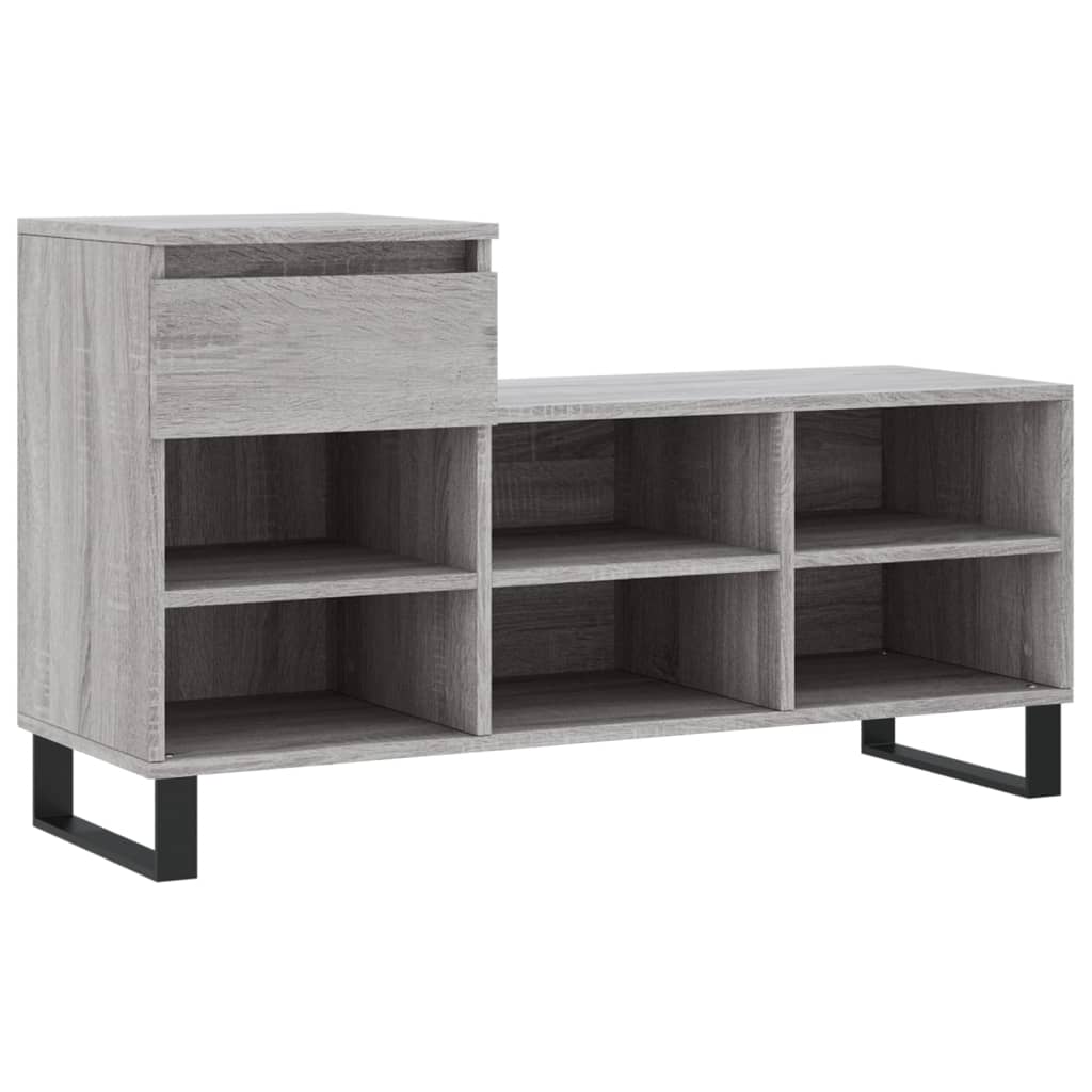 Skoskap grå sonoma 102x36x60 cm konstruert tre
