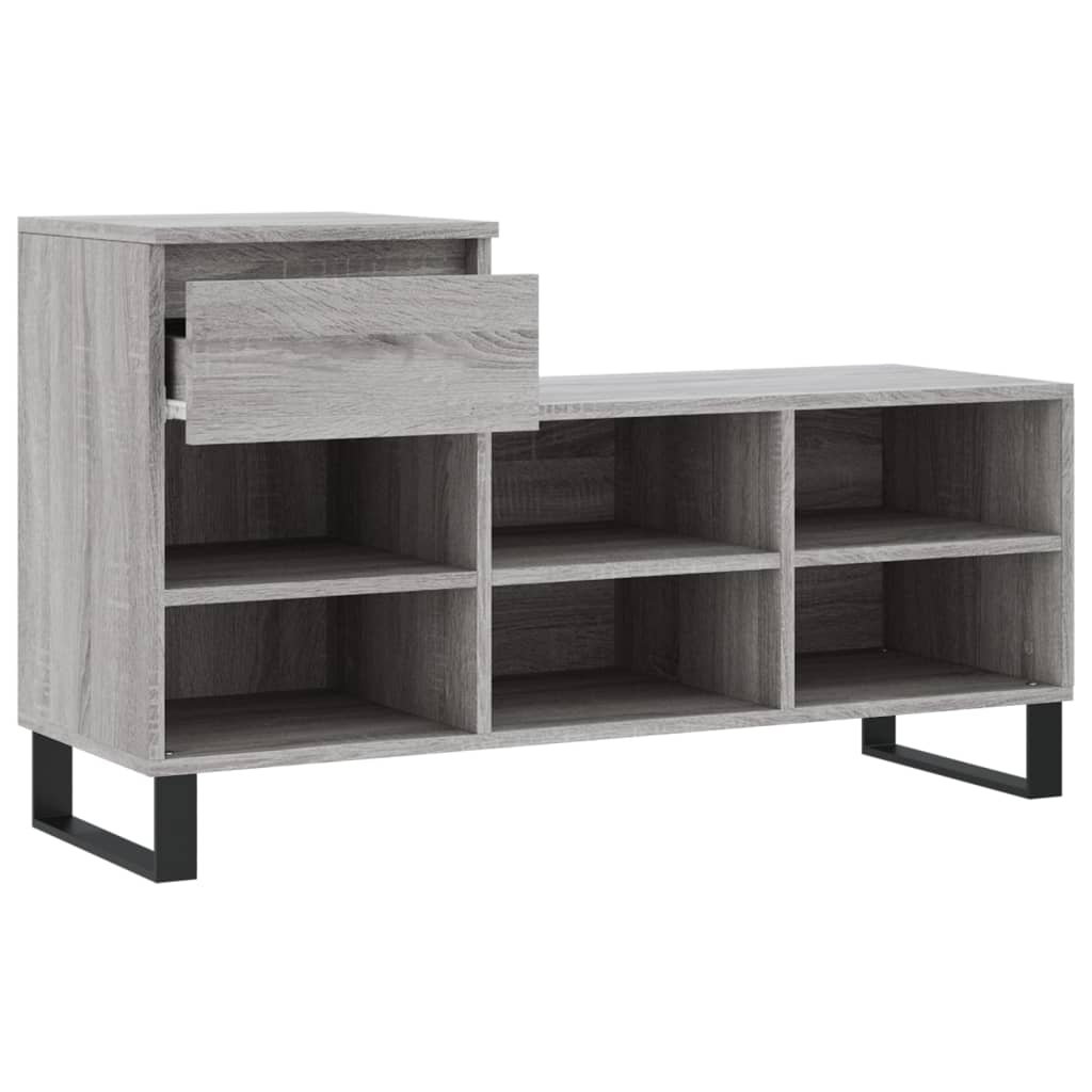 Skoskap grå sonoma 102x36x60 cm konstruert tre