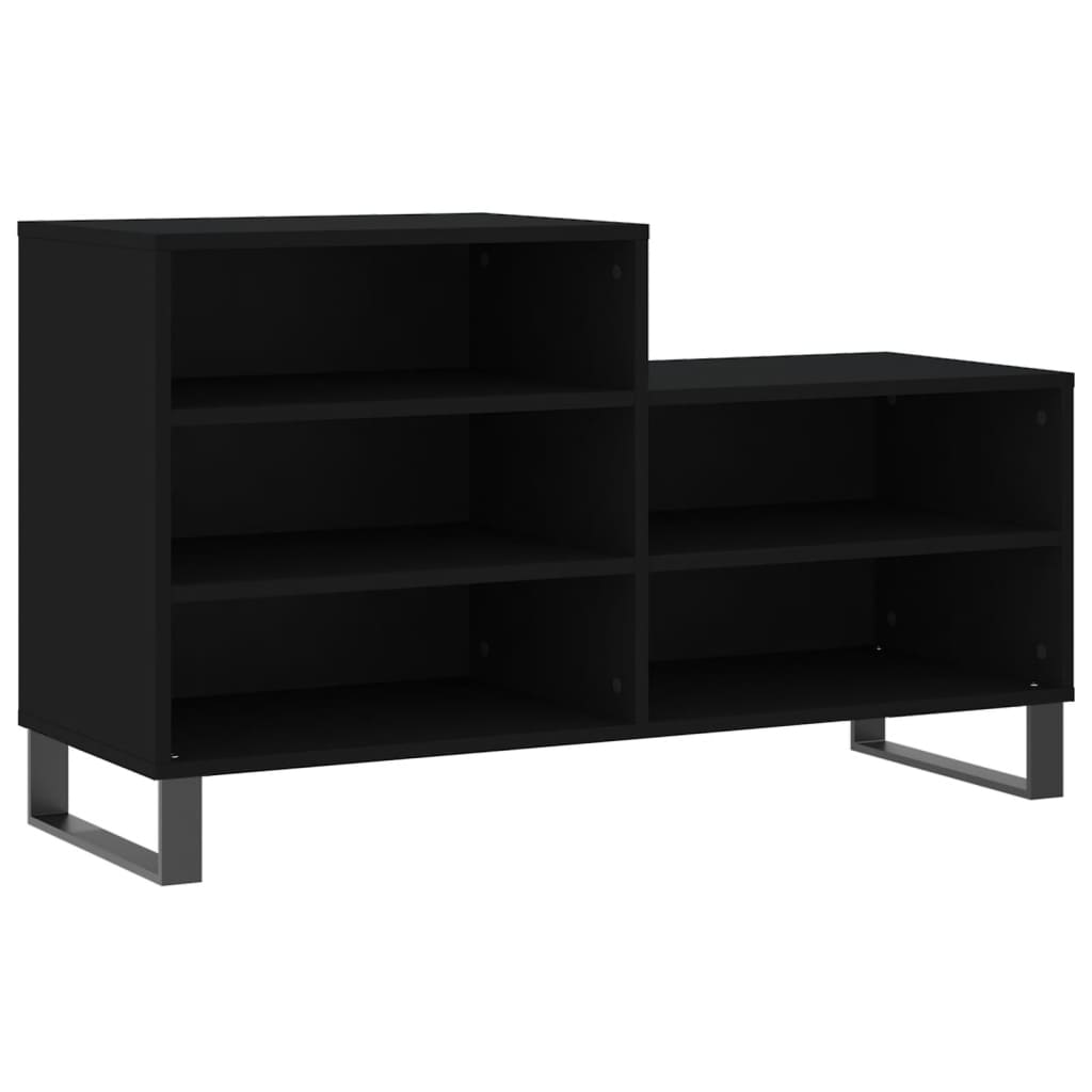 Skoskap svart 102x36x60 cm konstruert tre