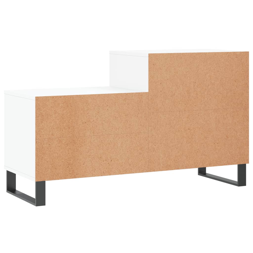 Skoskap høyglans hvit 102x36x60 cm konstruert tre