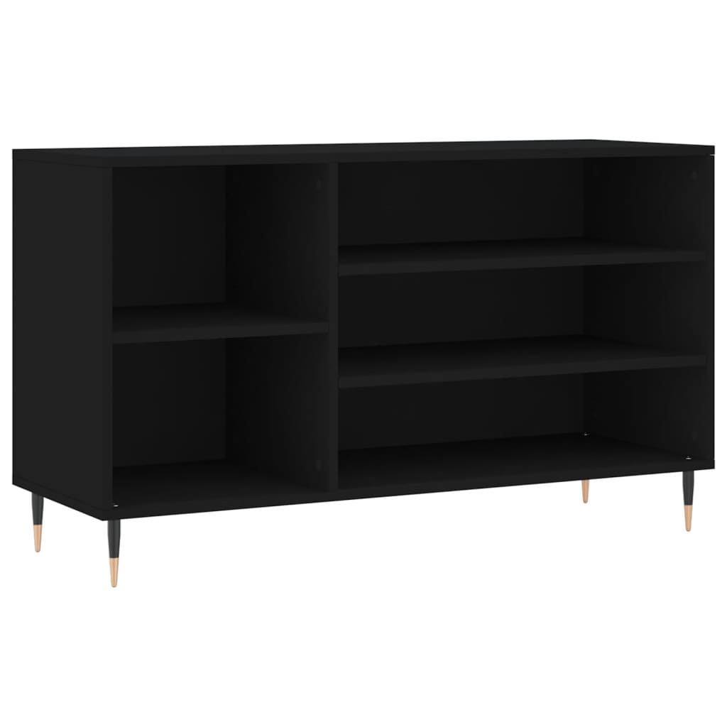 Skoskap svart 102x36x60 cm konstruert tre
