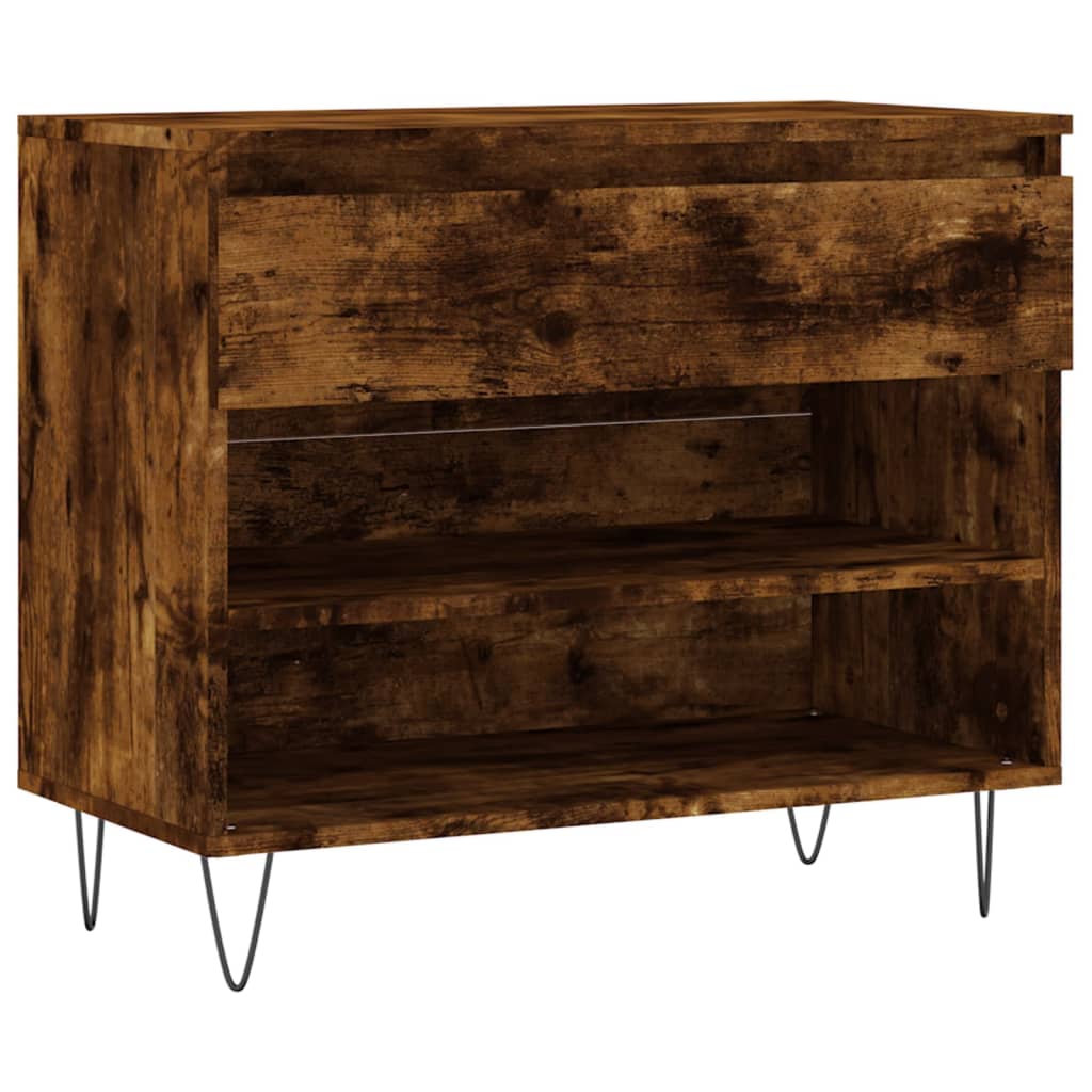 Skoskap røkt eik 70x36x60 cm konstruert tre vidaXL