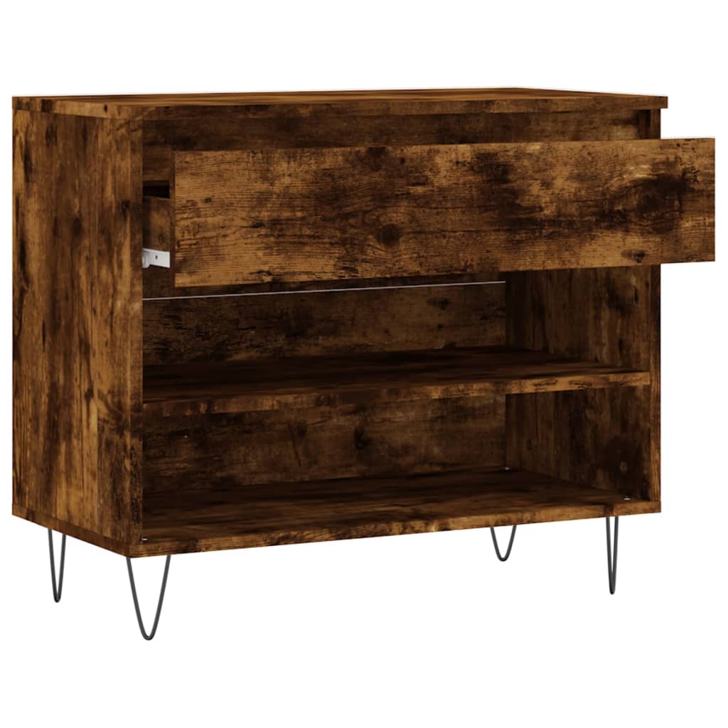 Skoskap røkt eik 70x36x60 cm konstruert tre vidaXL