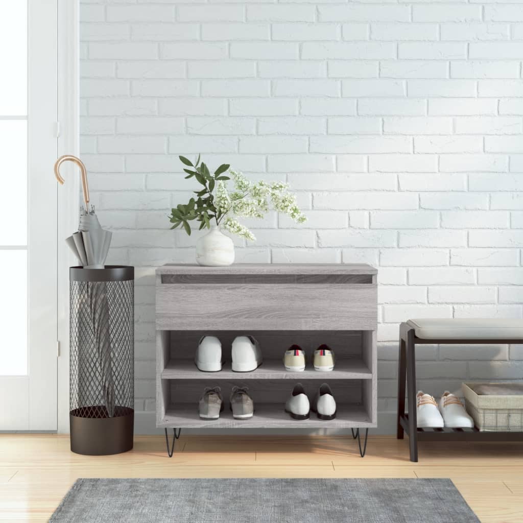 Skoskap grå sonoma 70x36x60 cm konstruert tre