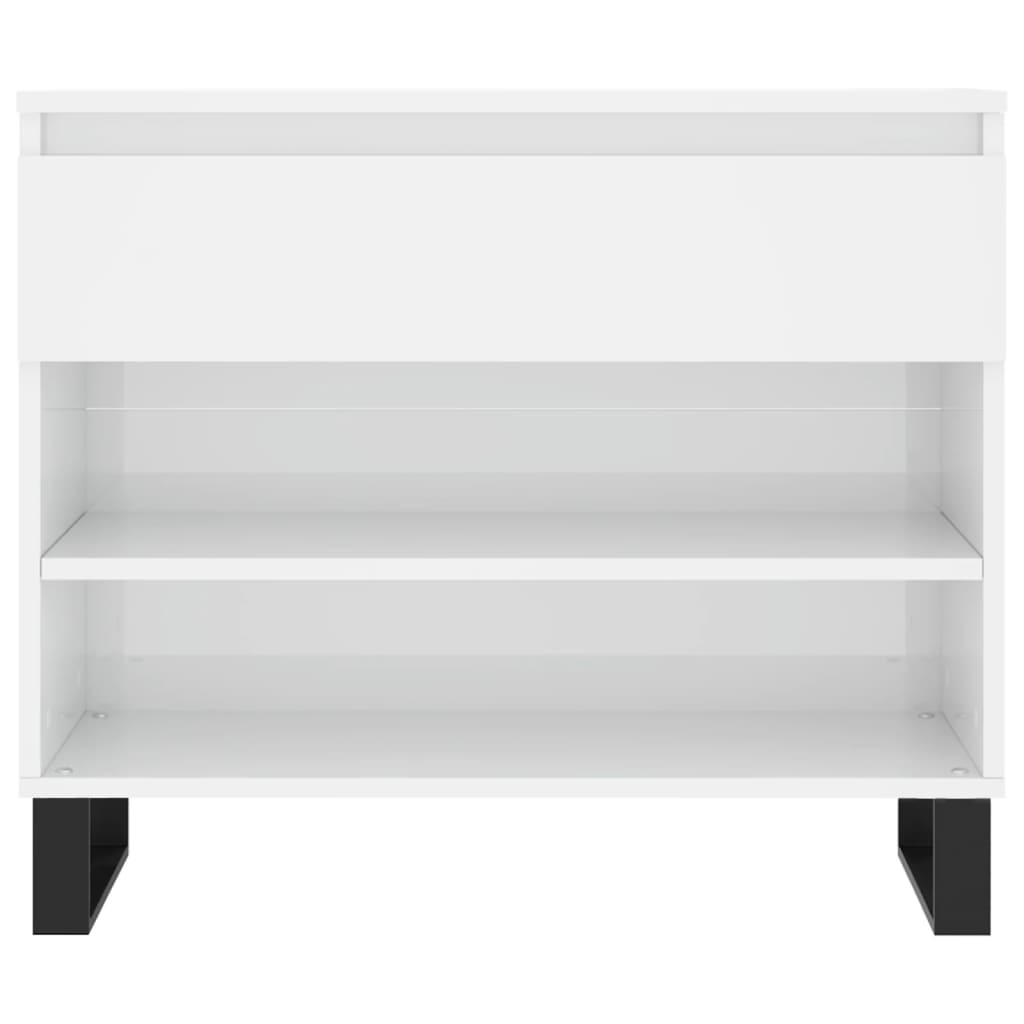 Skoskap høyglans hvit 70x36x60cm konstruert tre