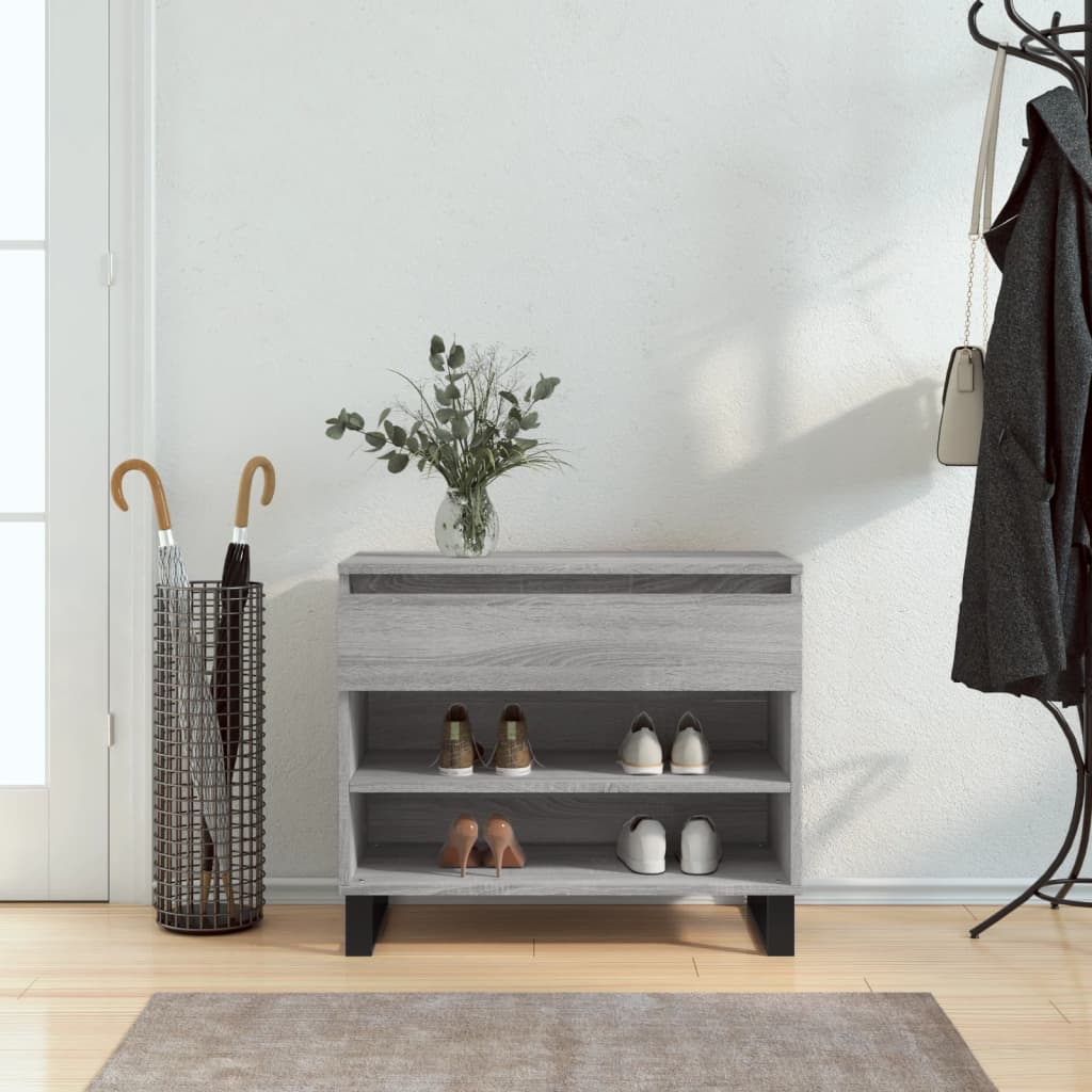 Skoskap grå sonoma 70x36x60 cm konstruert tre vidaXL