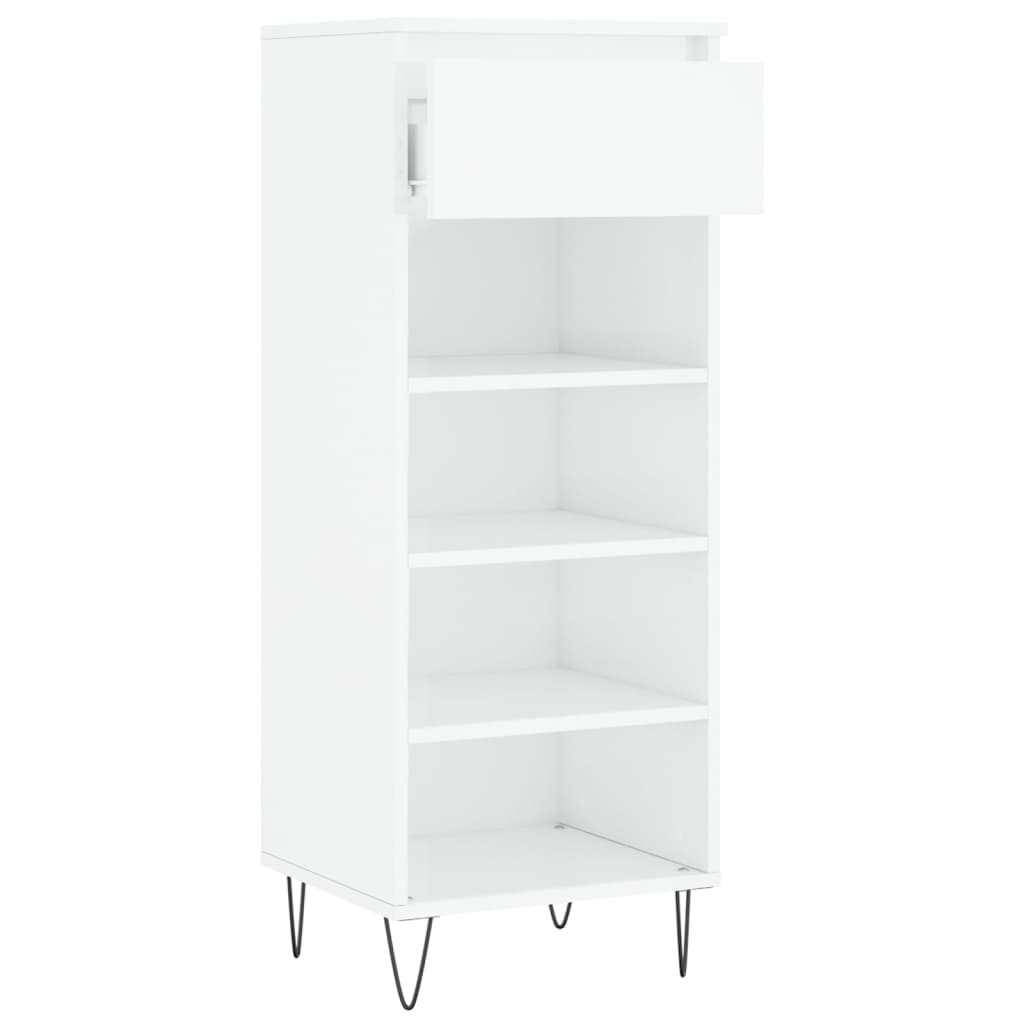 Skoskap høyglans hvit 40x36x105 cm konstruert tre
