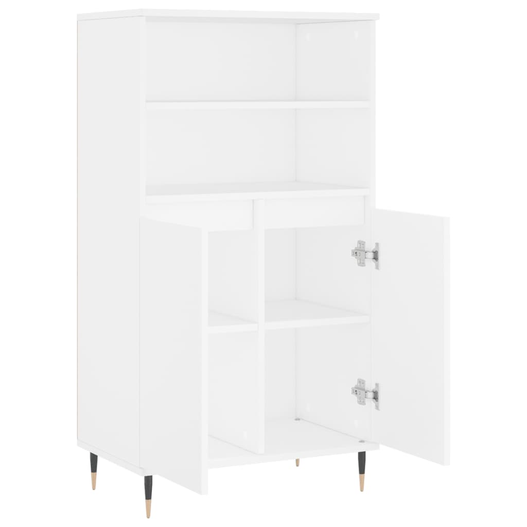 Highboard hvit 60x36x110 cm konstruert tre