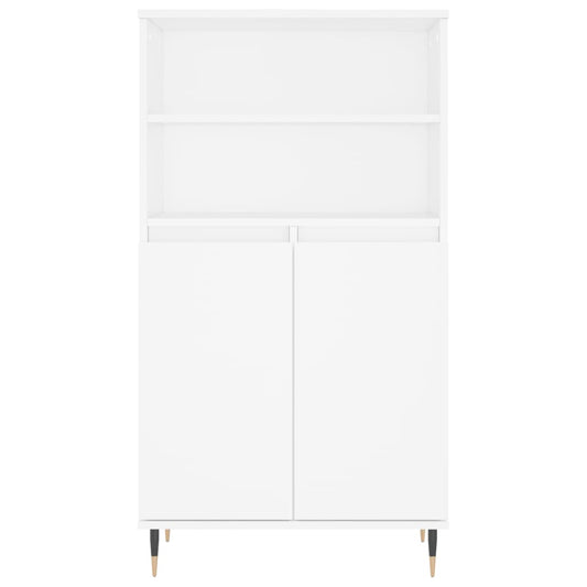Highboard hvit 60x36x110 cm konstruert tre
