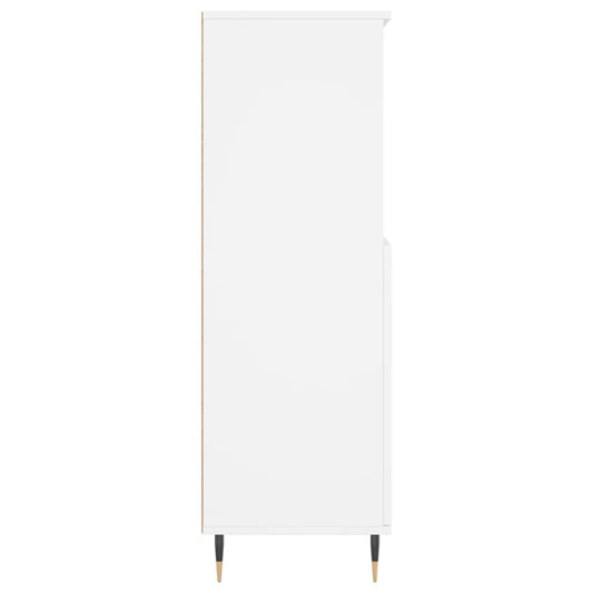 Highboard hvit 60x36x110 cm konstruert tre