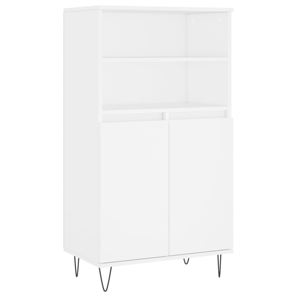 Highboard hvit 60x36x110 cm konstruert tre