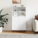 Highboard hvit 60x36x110 cm konstruert tre