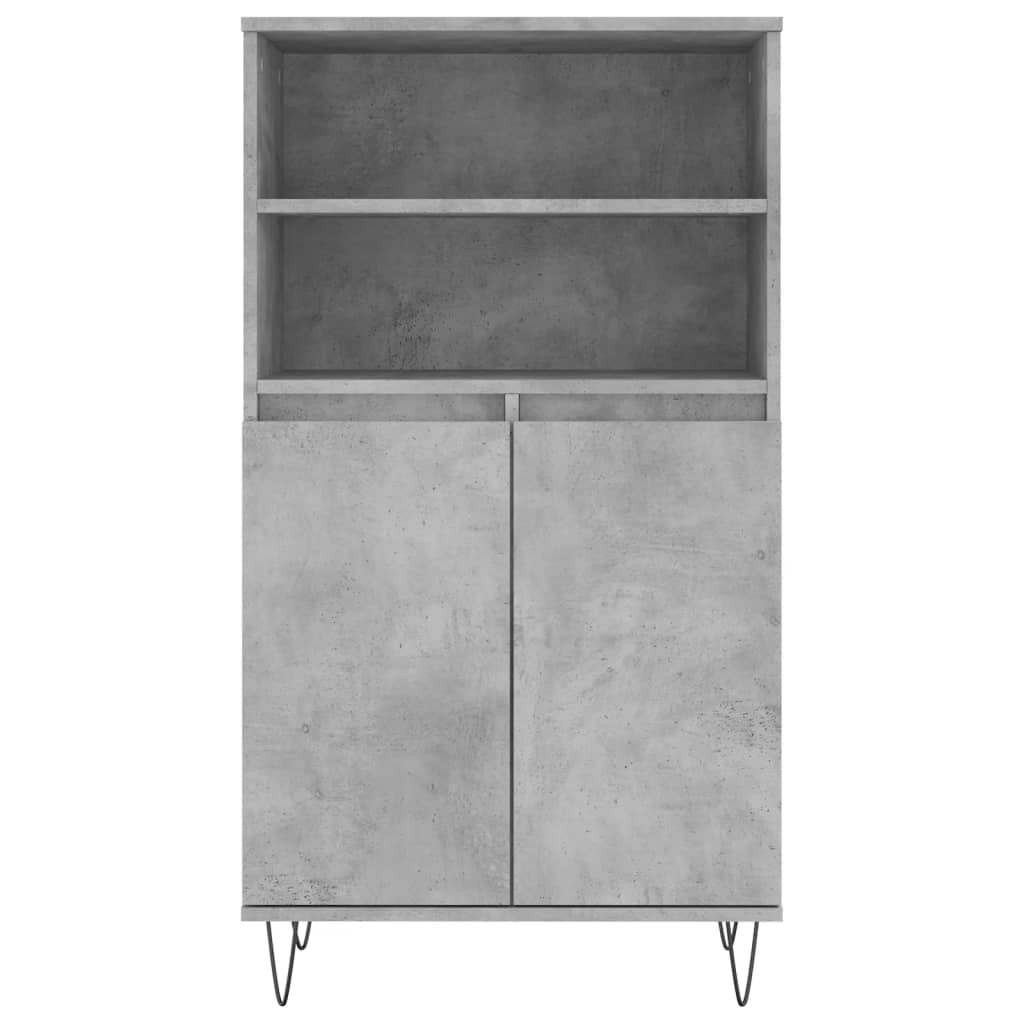 Highboard betonggrå 60x36x110 cm konstruert tre