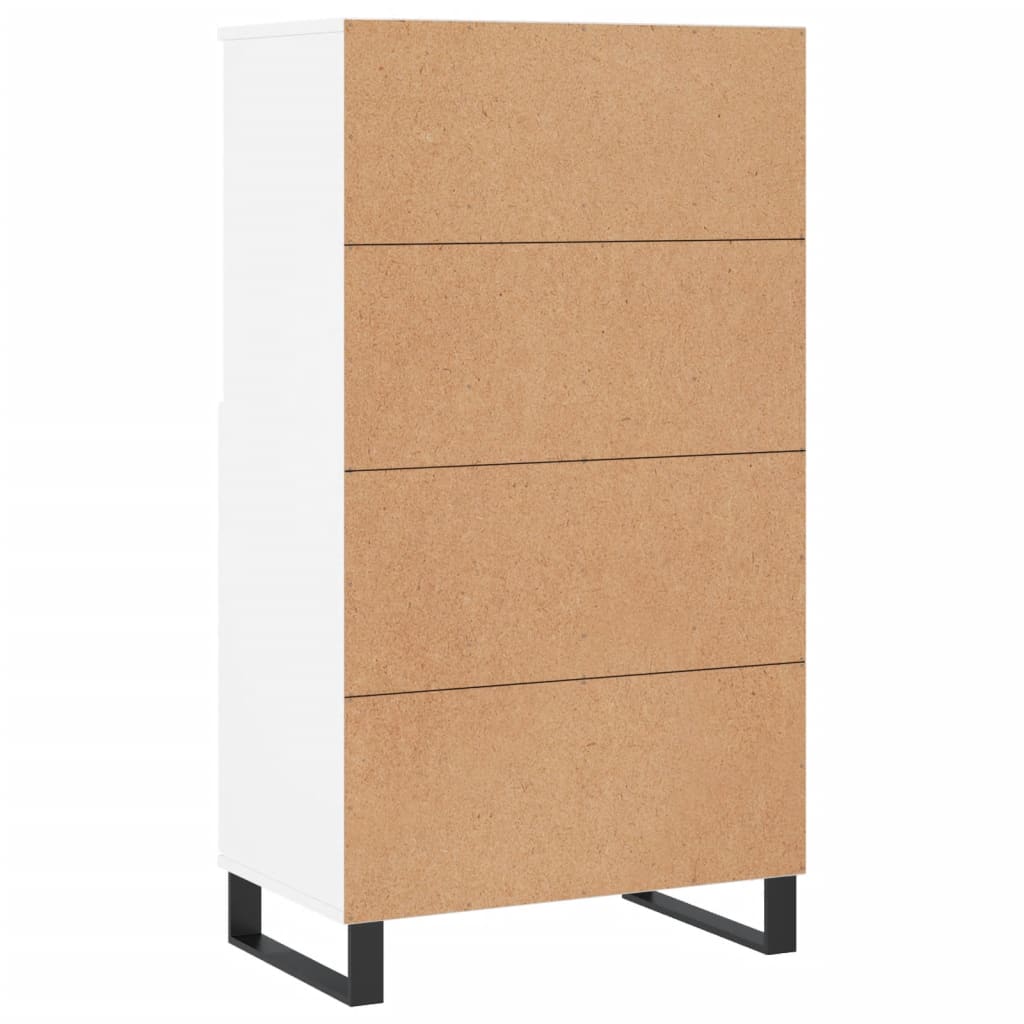 Highboard hvit 60x36x110 cm konstruert tre