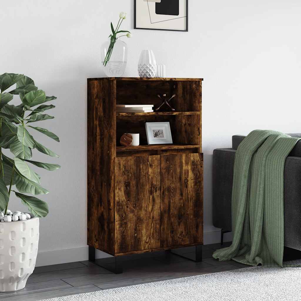 Highboard røkt eik 60x36x110 cm konstruert tre