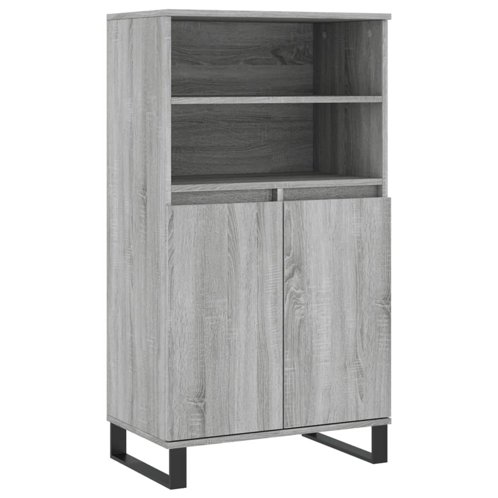 Highboard grå sonoma 60x36x110 cm konstruert tre