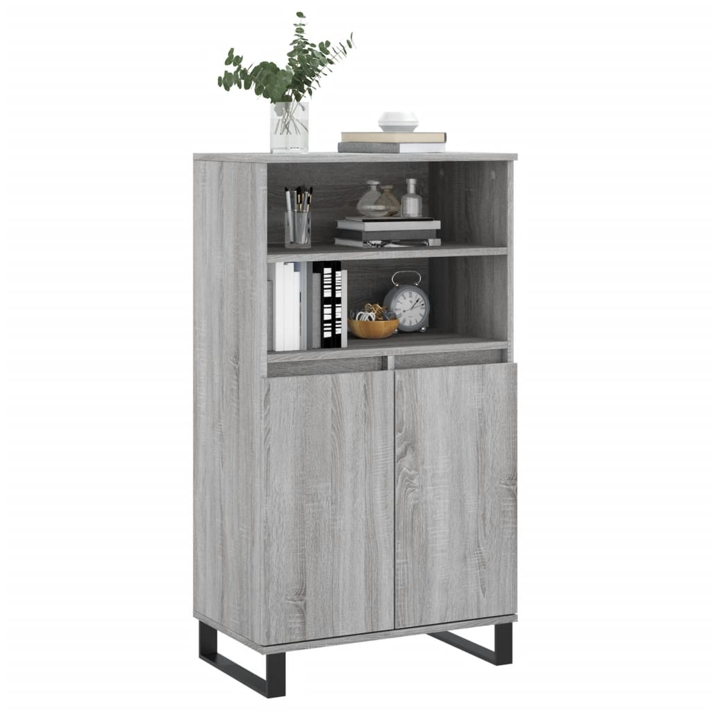 Highboard grå sonoma 60x36x110 cm konstruert tre