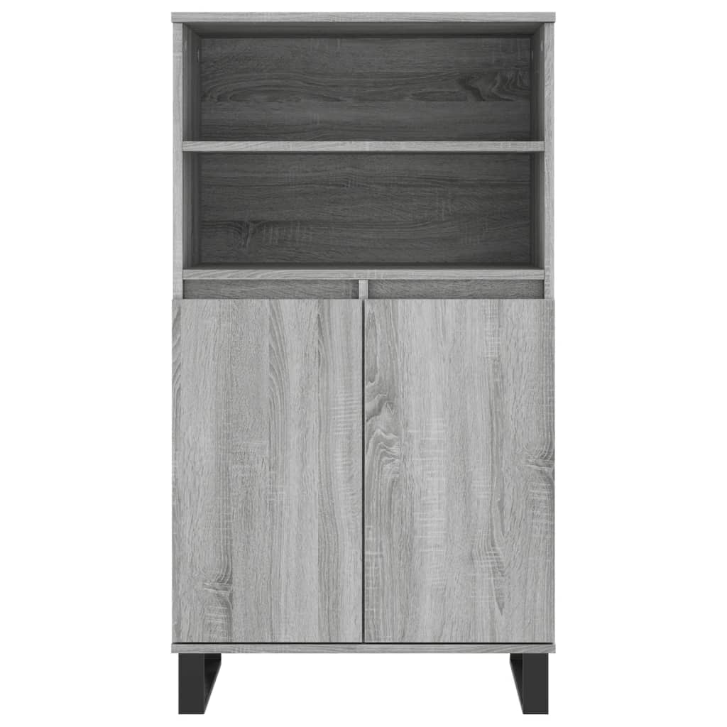 Highboard grå sonoma 60x36x110 cm konstruert tre