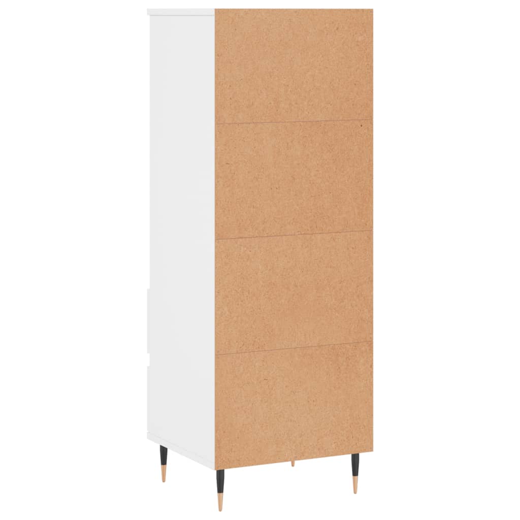 Highboard hvit 40x36x110 cm konstruert tre