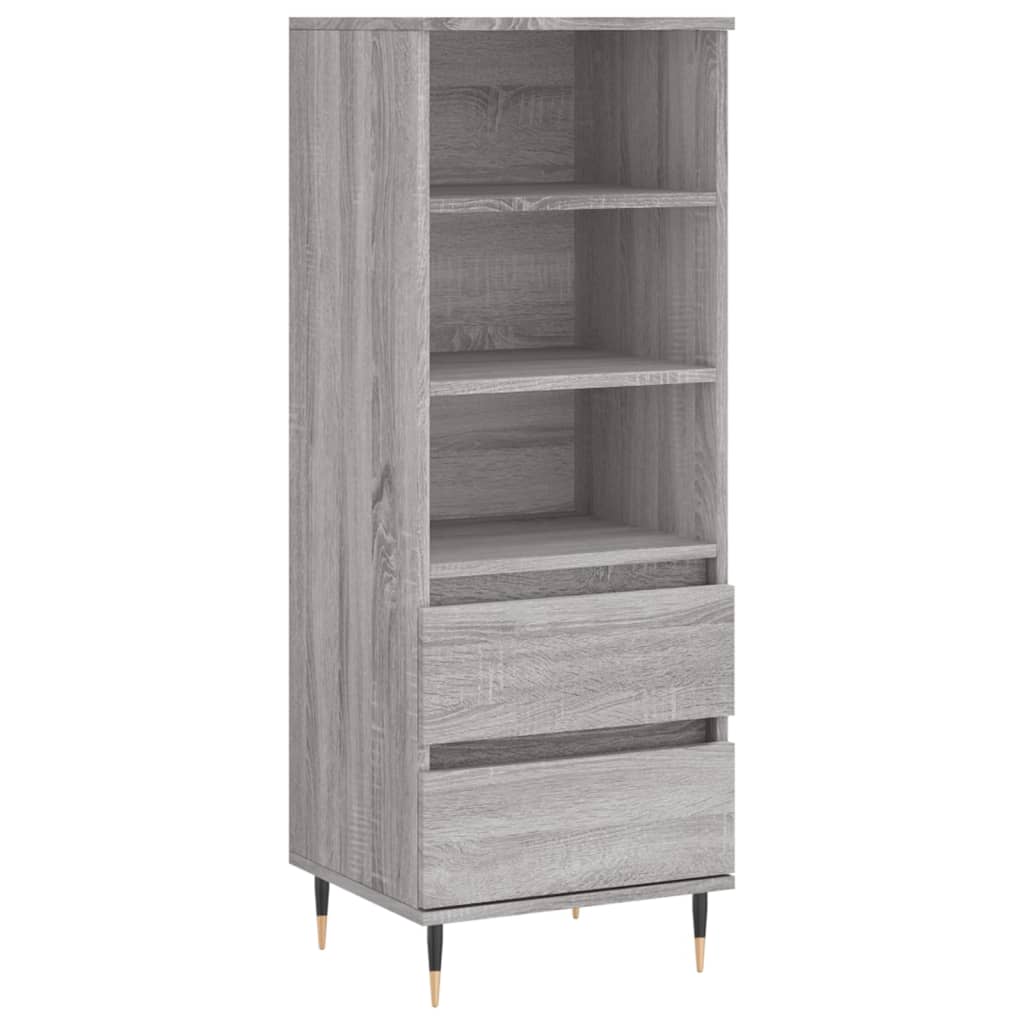 Highboard grå sonoma 40x36x110 cm konstruert tre