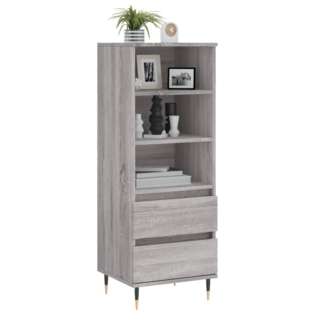 Highboard grå sonoma 40x36x110 cm konstruert tre