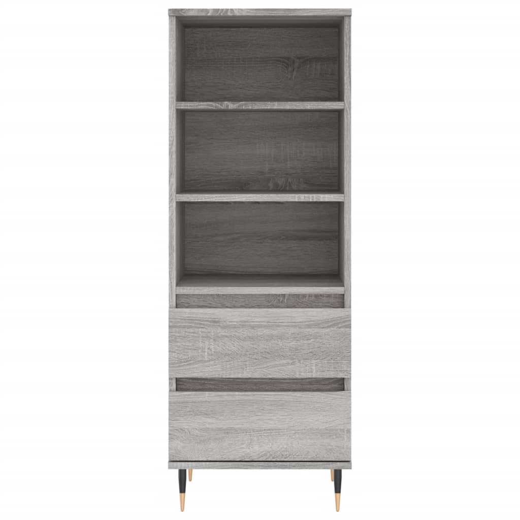 Highboard grå sonoma 40x36x110 cm konstruert tre