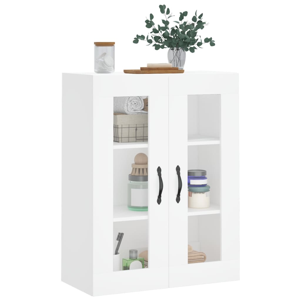 Veggmontert skap hvit 69,5x34x90 cm konstruert tre