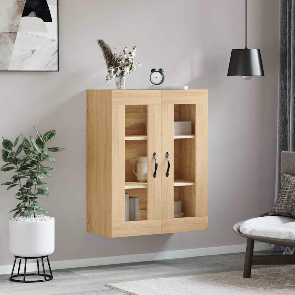 Veggskap sonoma eik 69,5x34x90 cm konstruert tre vidaXL