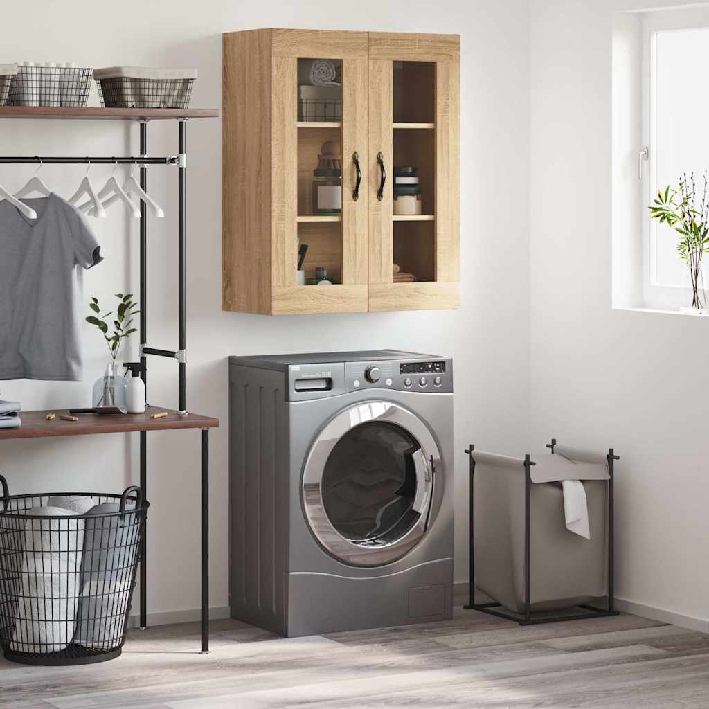 Veggskap sonoma eik 69,5x34x90 cm konstruert tre vidaXL