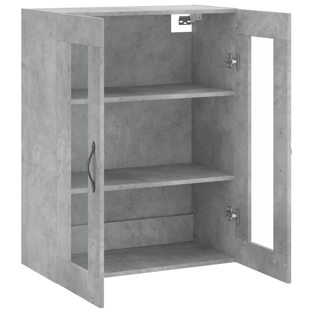 Veggskap betonggrå 69,5x34x90 cm konstruert tre