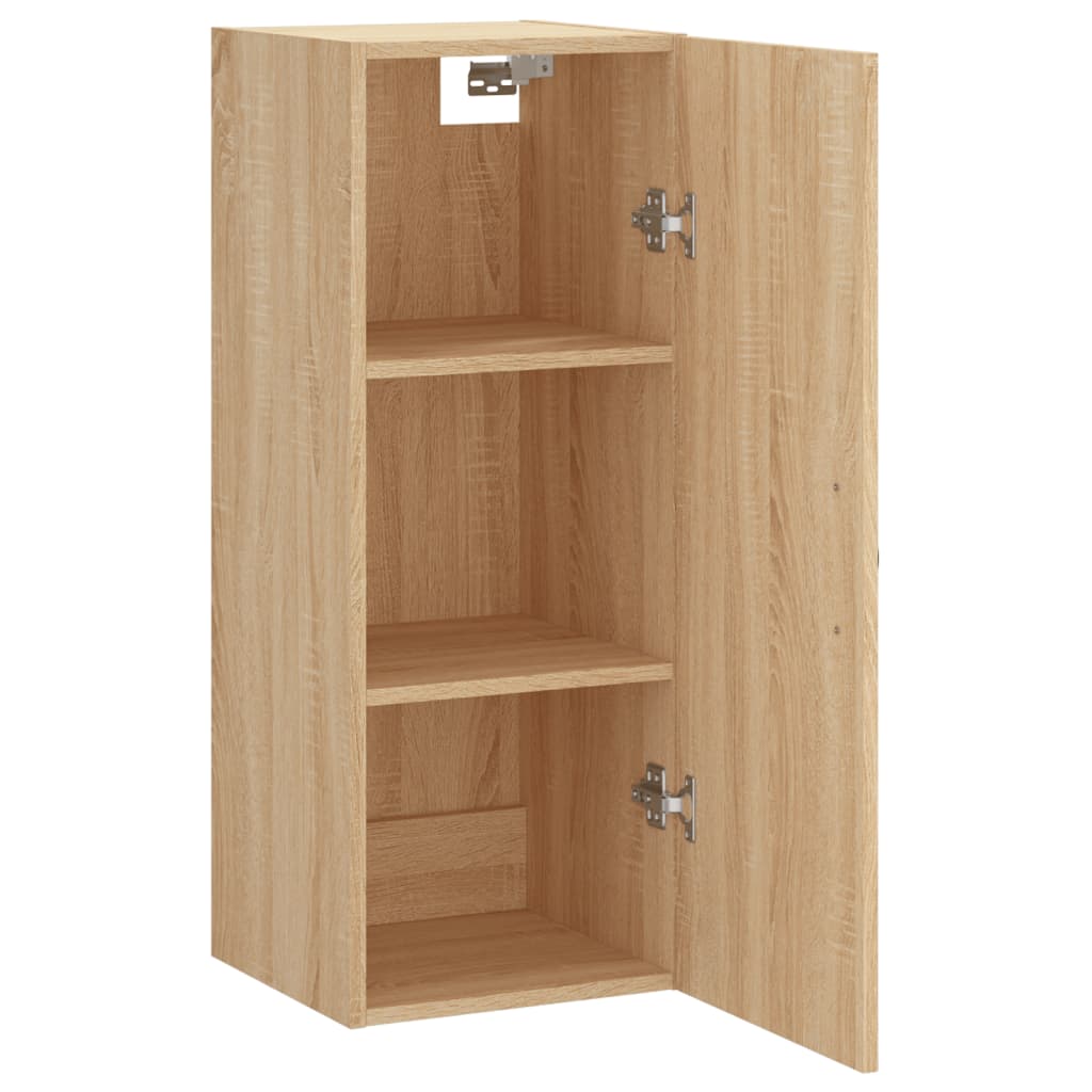 Veggmontert skap sonoma eik 34,5x34x90 cm konstruert tre