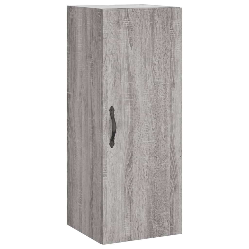Veggmontert skap grå sonoma 34,5x34x90 cm konstruert tre