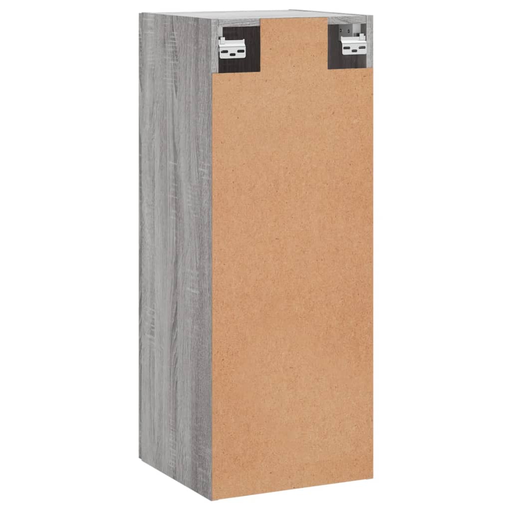Veggmontert skap grå sonoma 34,5x34x90 cm konstruert tre