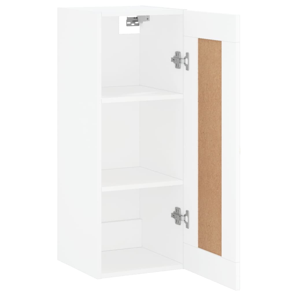 Veggmontert skap hvit 34,5x34x90 cm konstruert tre
