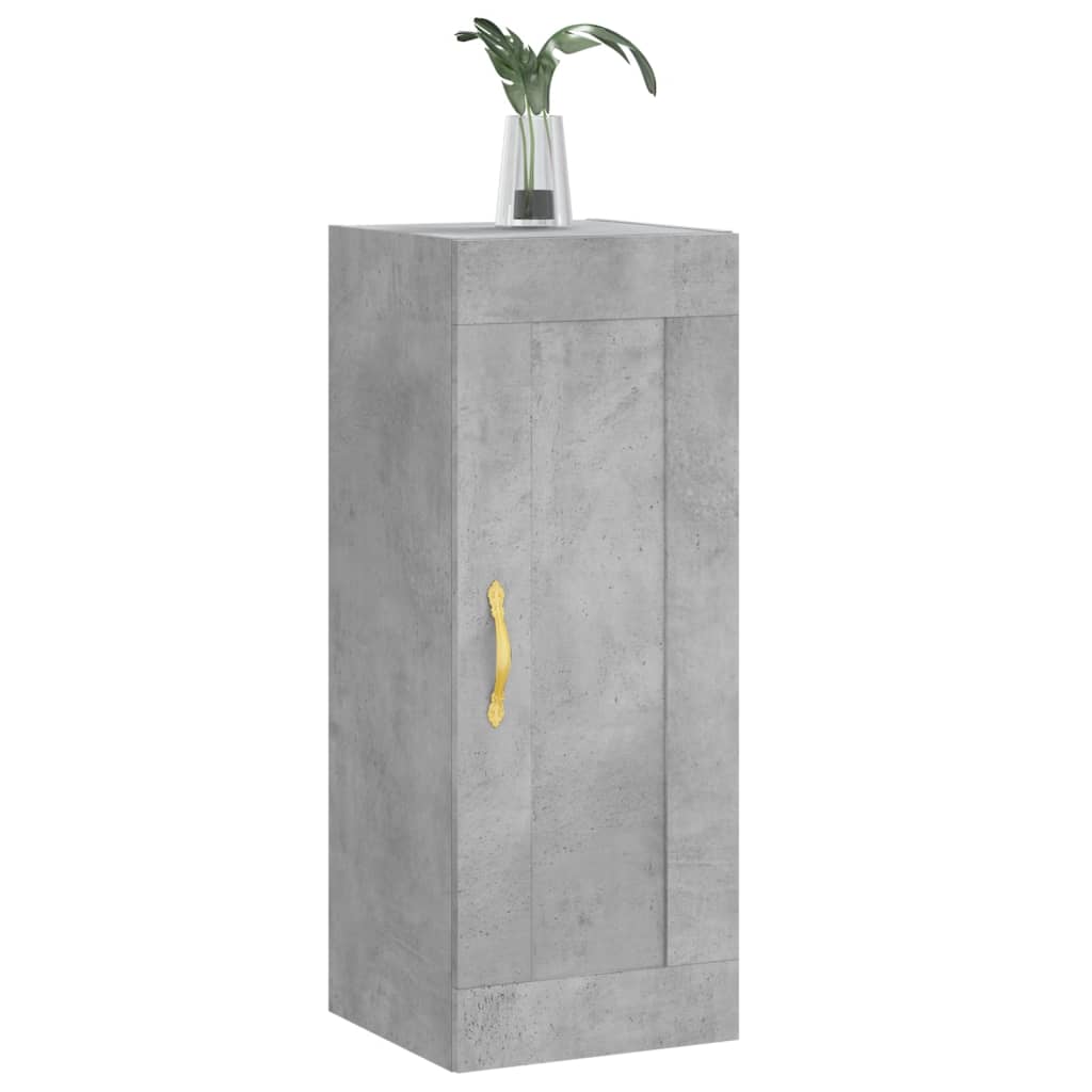 Veggskap betonggrå 34,5x34x90 cm konstruert tre vidaXL