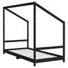 Barnesengeramme svart 90x200 cm heltre furu